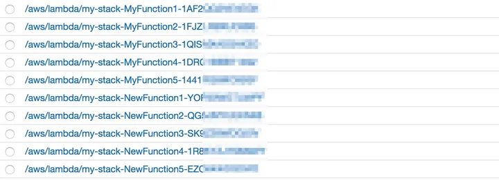 Remove old CloudWatch log groups of Lambda functions