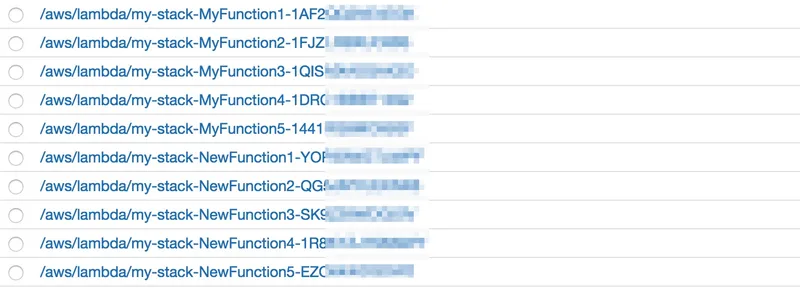 Remove old CloudWatch log groups of Lambda functions