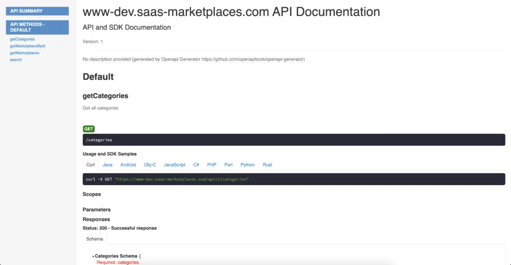 A nice looking serverless REST API documentation using openapi-generator